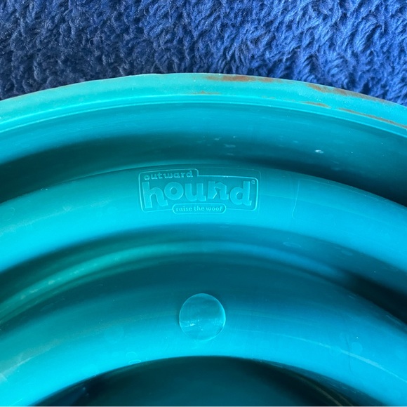 Outward Hound Fun Feeder Slo-Bowl Drop Large Teal 10.8" x 10.8" x 2"  - Set Of 2 - Picture 4 of 8